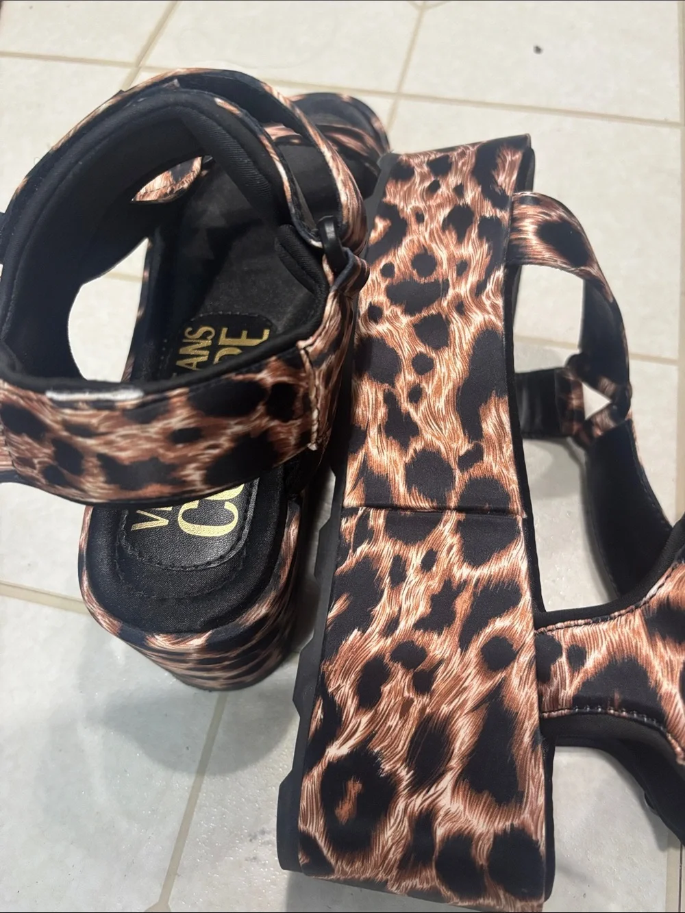 Leopard Print Platform Sandals - JEANS COUTURE
